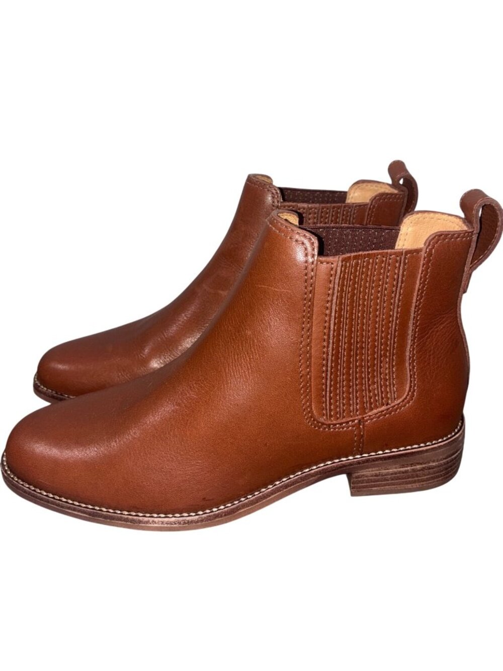 Madewell Brown Leather Chelsea Ankle Boots Womens Size 7 warm brown classic